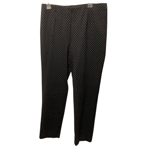 J Jill black polka dots Pants sz L - Picture 2 of 7